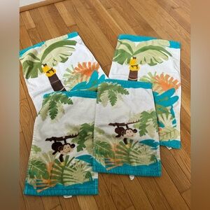Tropical Monkey Print Bathroom Hand Towels Towels